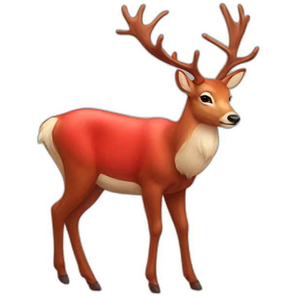 red color deer emoji