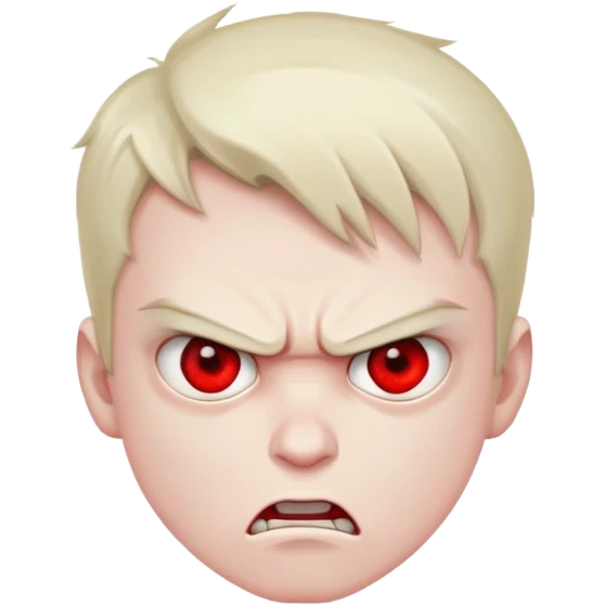 Boy with red eyes is angry emoji