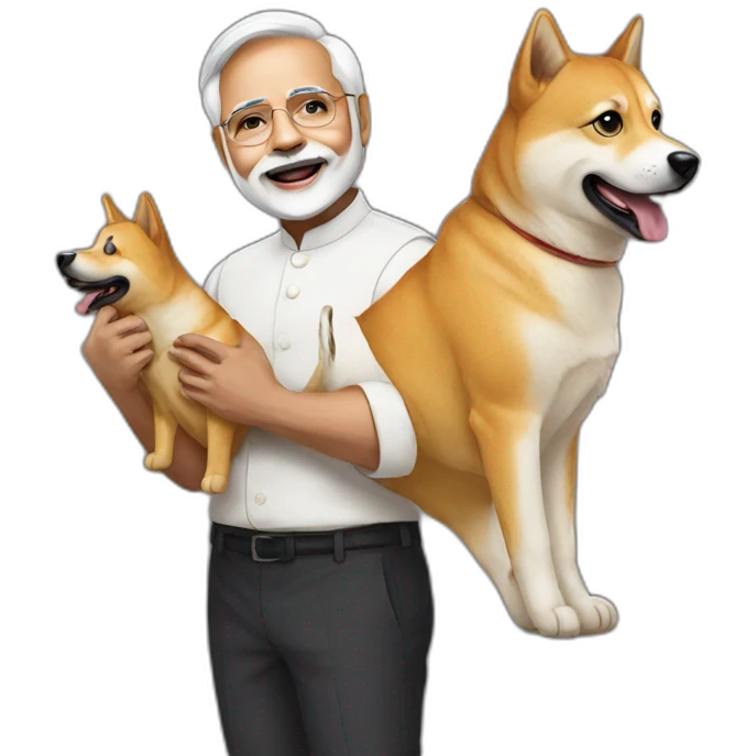 Modi holding doge emoji
