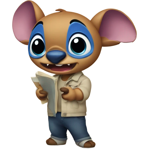 Stitch from kilo and stitch teaching a media class emoji