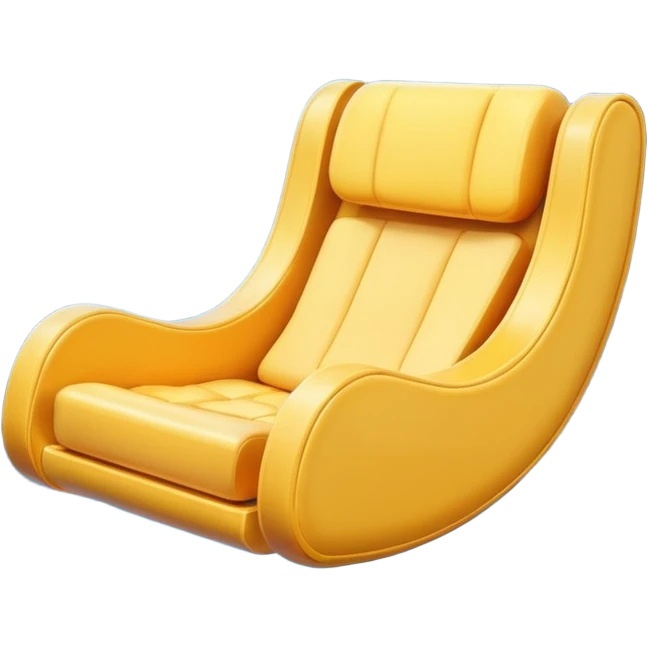 Minimal emoji of a floating anti-gravity chair with soft glow underneath, smooth rounded form emoji