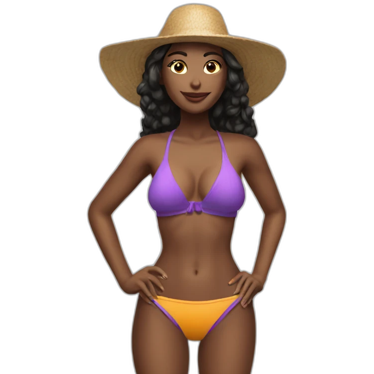 Slim-fit woman bikini posing (beach body) emoji