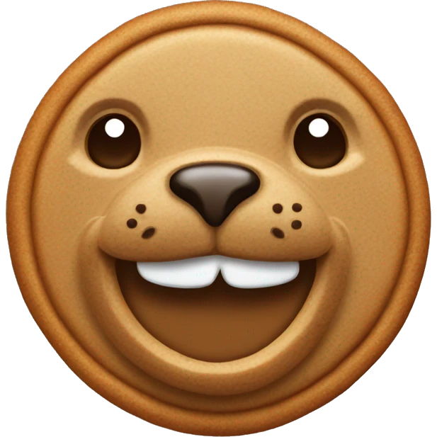 Gingerbread cookie in the shape of a seal emoji