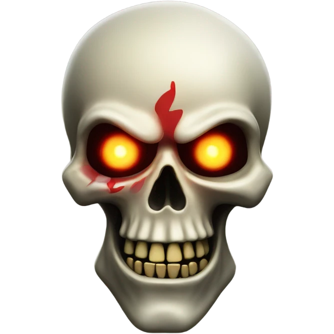 Scary pirate skull with glowing red eyes emoji