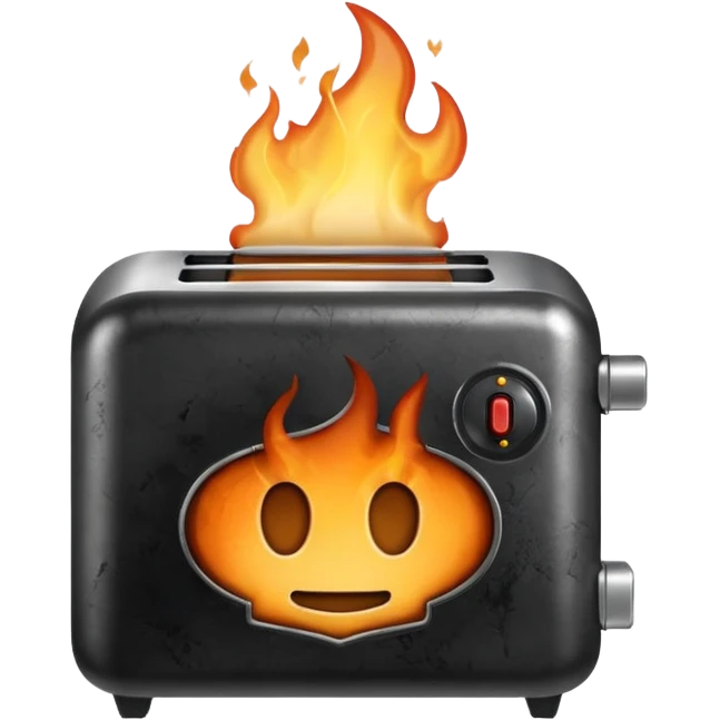 burning toster emoji