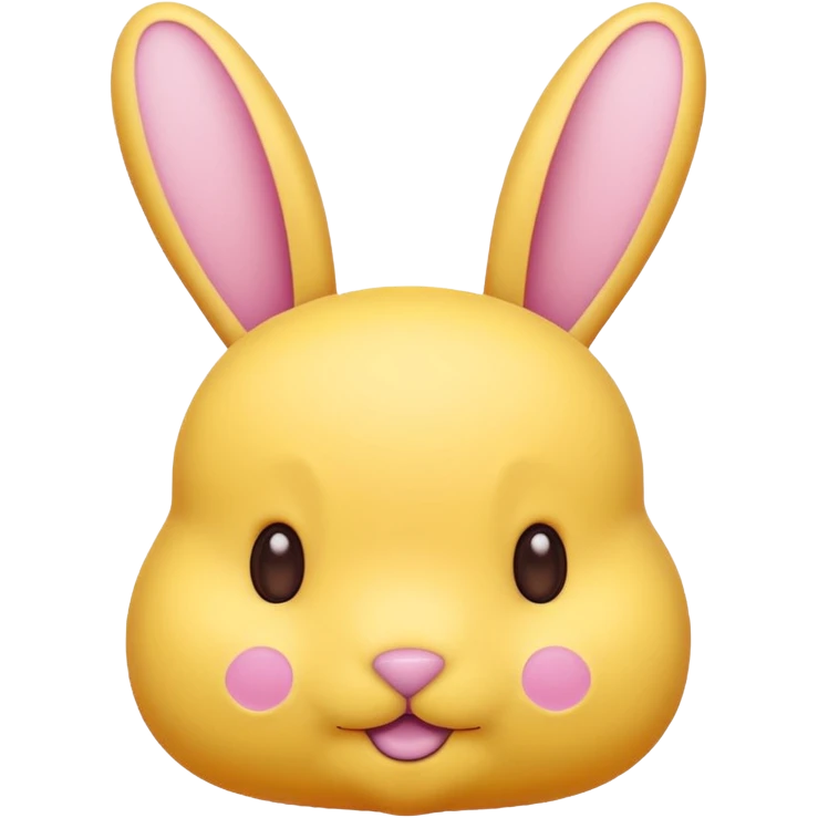 peeps bunny all yellow with three brown dots for eyes and nose no hair no pink emoji