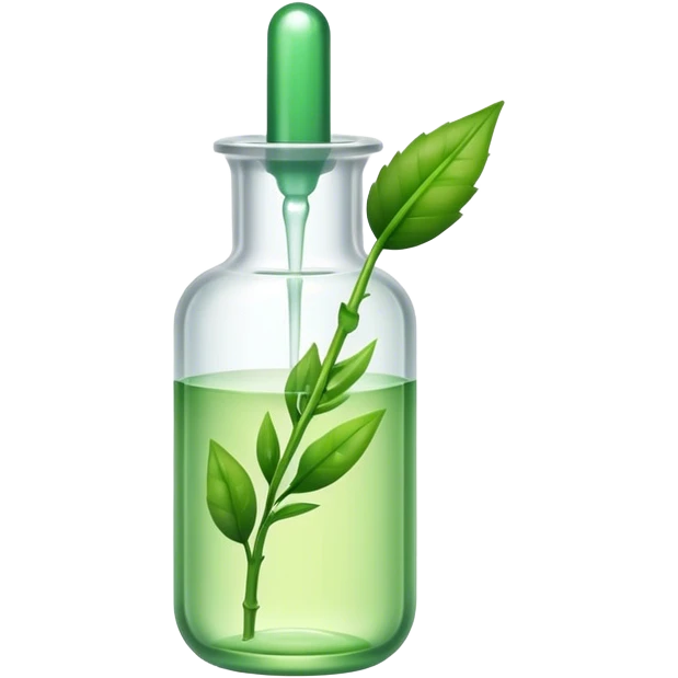 Skinc care serum with plant stem emoji