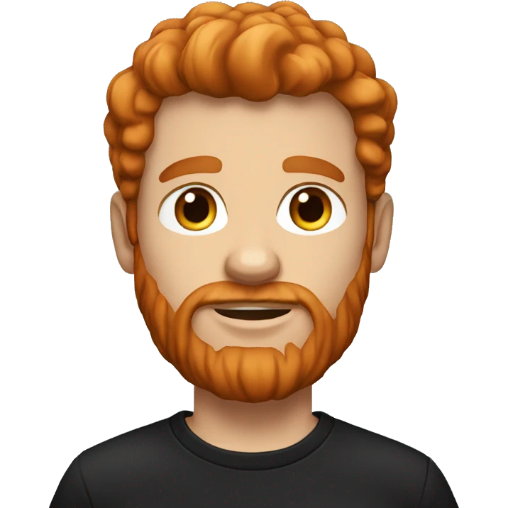 Red-haired man with hair and a beard, wearing a black Nike t-shirt  emoji