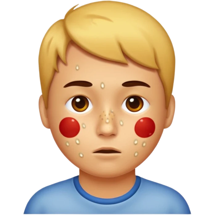 person with chicken pox on their face emoji