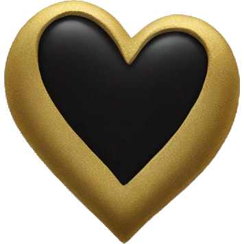 black and gold heart emoji