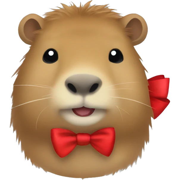 capybara with a red bow emoji