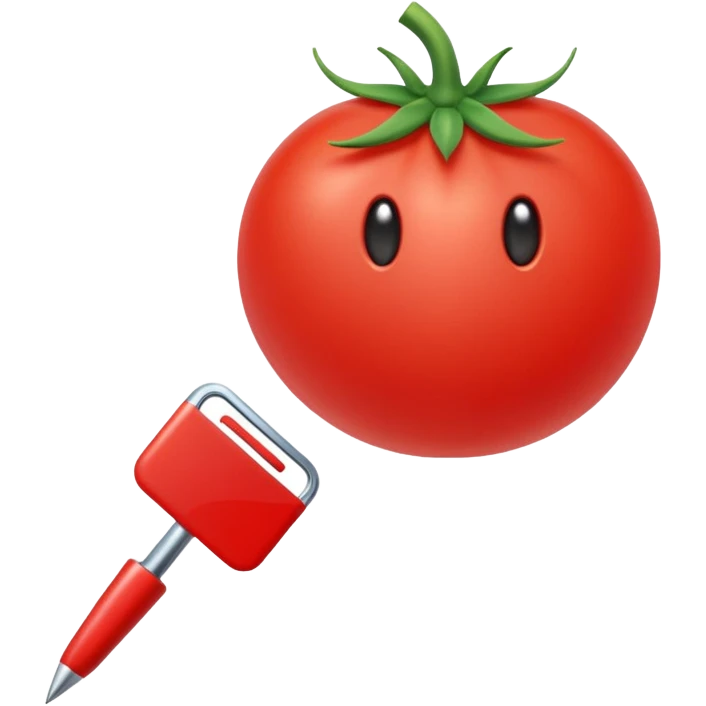 tomato shaped mouse cursor with a pointer emoji