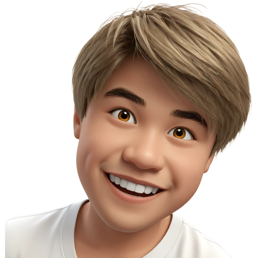 happy boy in white shirt emoji