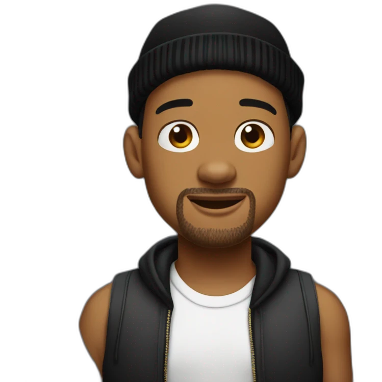 will smith with black beanie emoji
