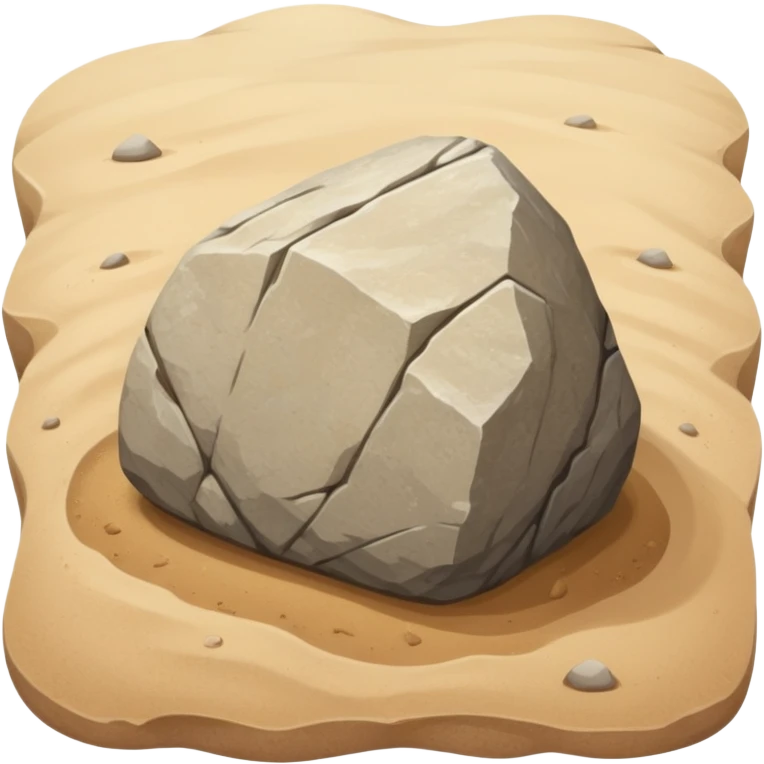 generate realistic detailed big stone on sand emoji