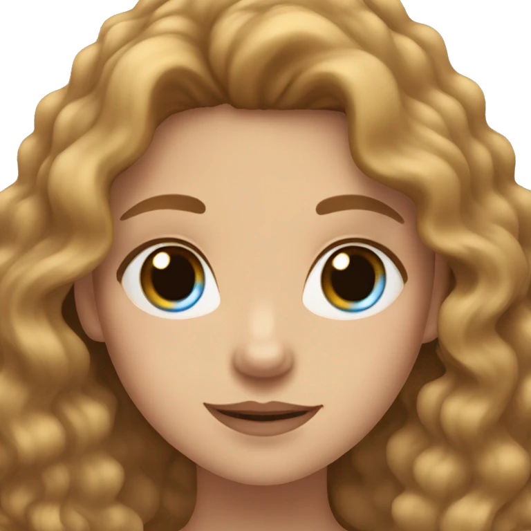 Girl with light brown wavy hair , hazel and blue eyes  emoji