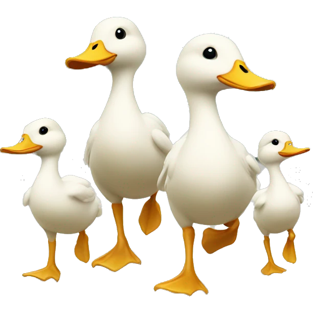 duck family walking behind each other  emoji