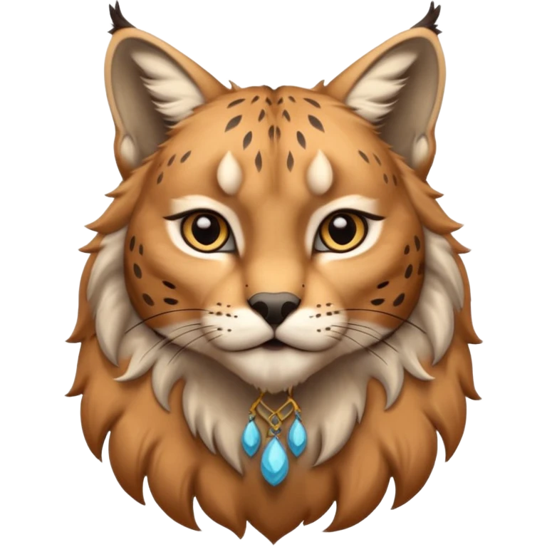 A high-resolution photo-realistic digital illustration of a majestic youg lynx, chest upward  emoji