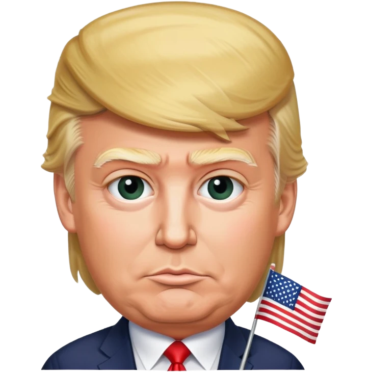 Donald Trump with USA flag emoji