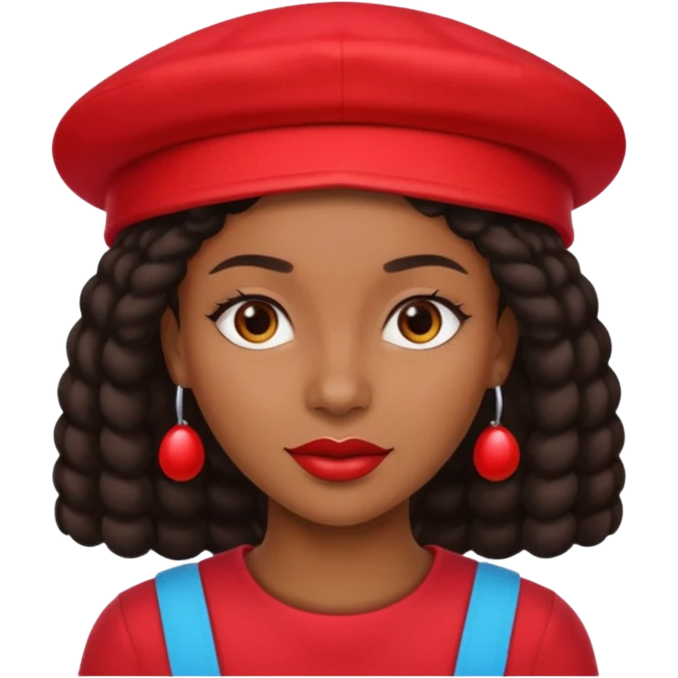 black woman with red hat emoji