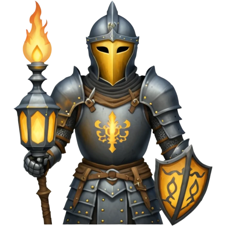 dark souls knight in armor holding a lantern in hand emoji