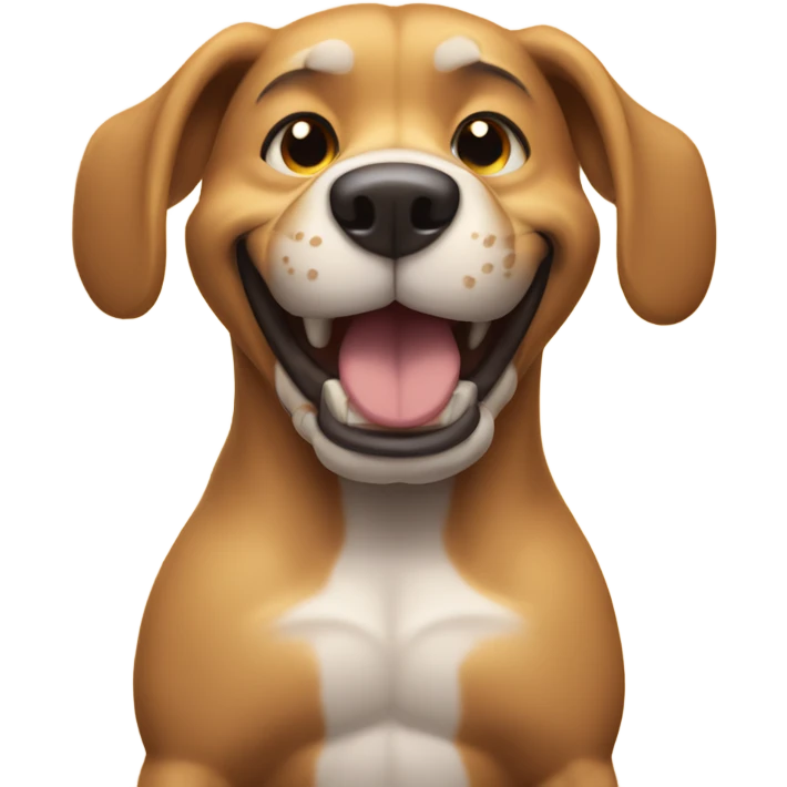 Smiling Buff dog flexing biceps  emoji
