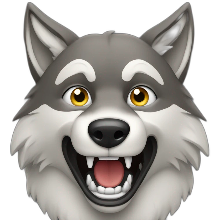 wolf cheering emoji