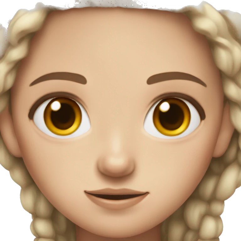 white girl with freckles, brown choppy hair, brown eyes, face piercings  emoji
