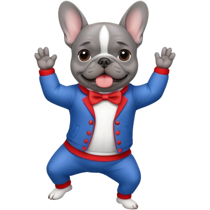Gray Frenchie Memorial Day dancing emoji