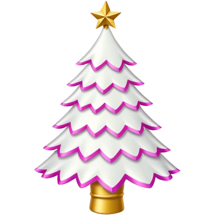 WHITE CHRISTMAS TREE WITH PINK BOWS AND GOLD TINSEL emoji