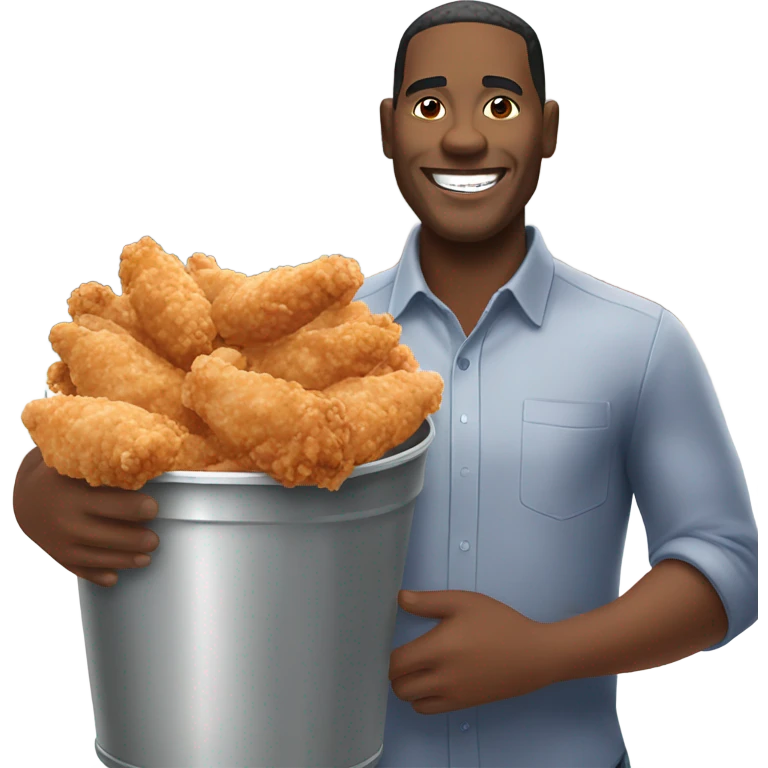 african american man holding kfc emoji