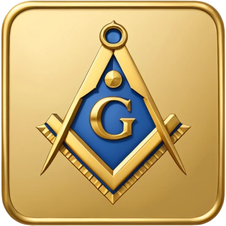O simbolo da Maçonaria. O esquadro e compasso com a letra G no centro emoji