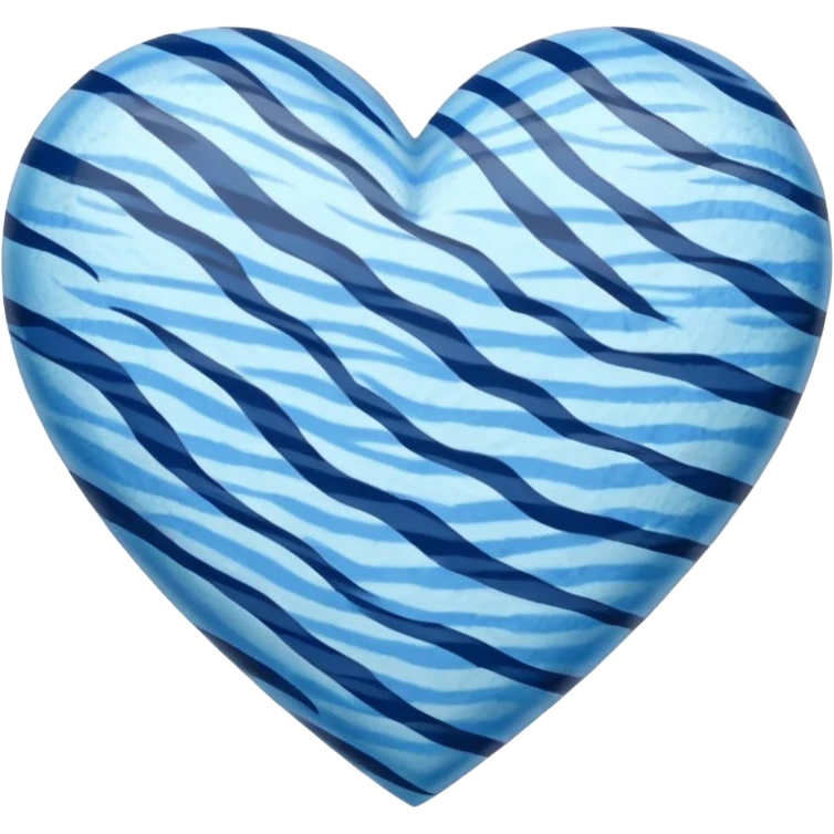 Blue heart with light blue tiger stripes emoji