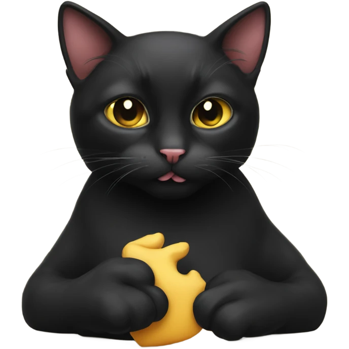 Black cat blowing kiss emoji