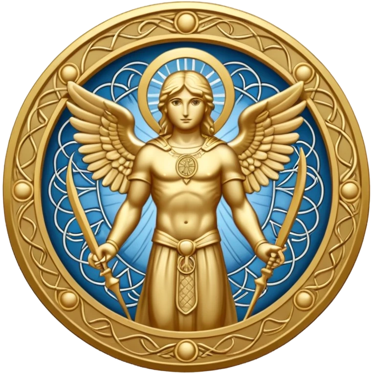 seal of Archangel Michael, mystical, circular, intricate lines, spiritual symbol emoji