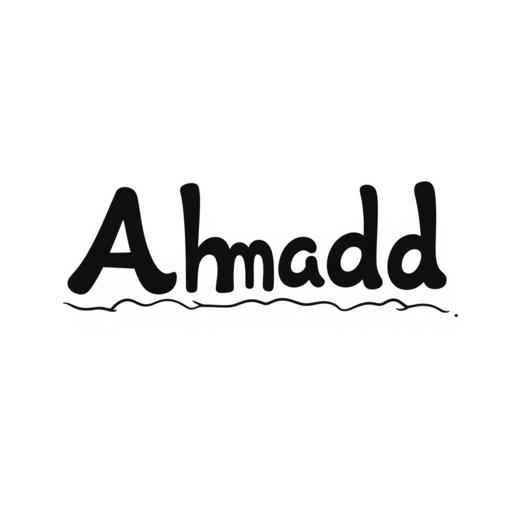Der Name Ahmad handgezeichnet als Doodle-Stil mit Text emoji