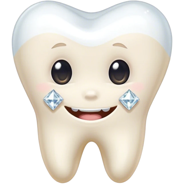 Kawaii white Tooth with diamonds emoji