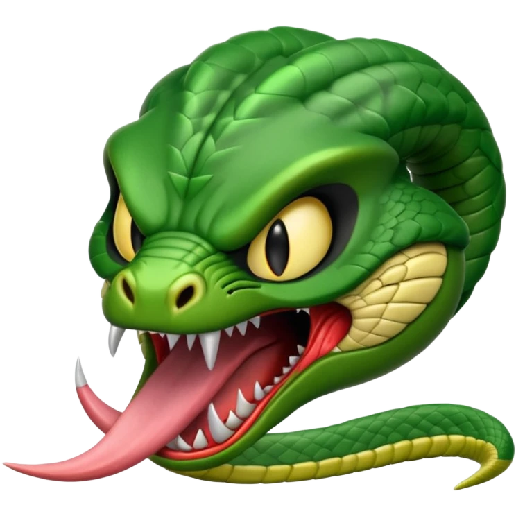 angry cobra with fangs, front face  emoji