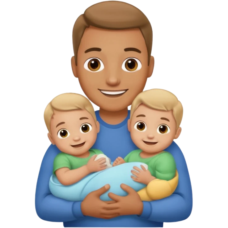 man with three babies emoji