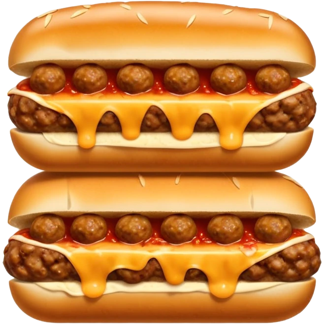 a meatball sub cut in half, showing meatballs inside emoji
