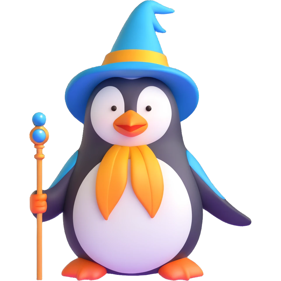 Penguin Wizard emoji