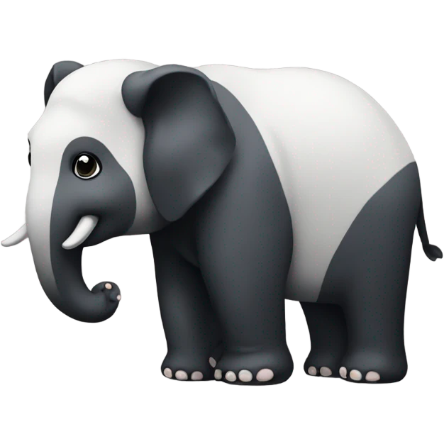 A panda with an elephant's trunk emoji