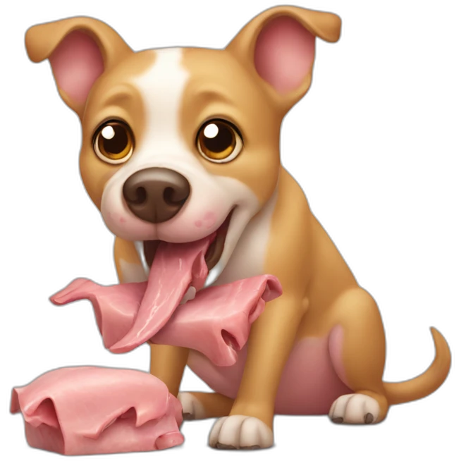 dog eating pig emoji