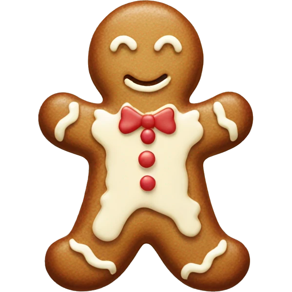 Cream colored gingerbread man emoji