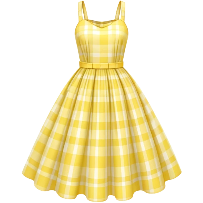 pastel yellow plaid spring dress floating in the air emoji