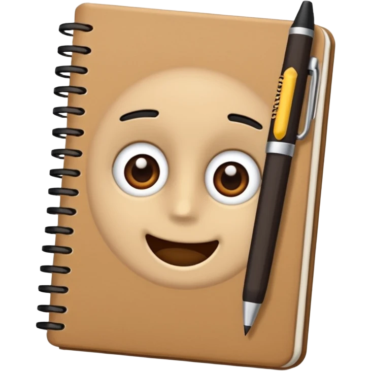 brown school notebook and pen emoji