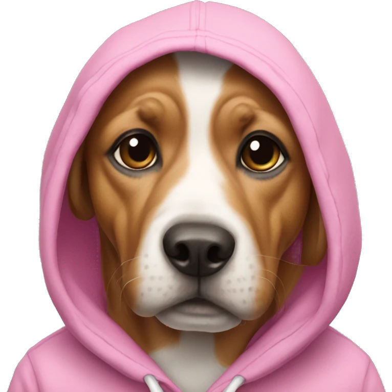Dog in pink hoodie emoji