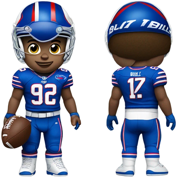 White baby boy as a buffalo Bills football player  emoji
