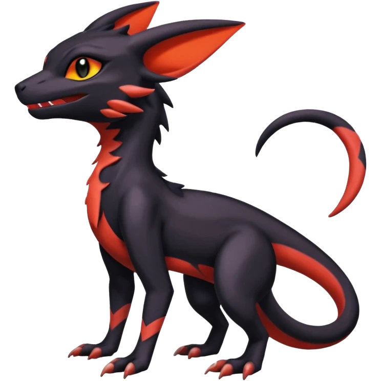 Shiny Salandit-Umbreon-Litten-Noivern-Noibat-Hybrid (Full body) emoji