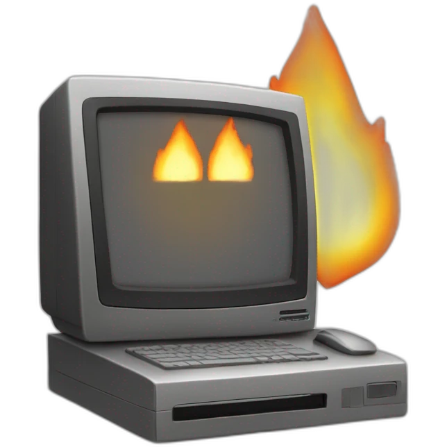 Monitor plus fire emoji